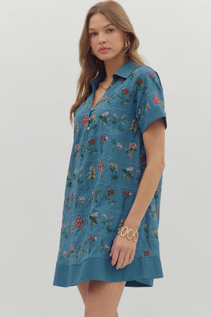 LENA SHIRT DRESS IN BLUE