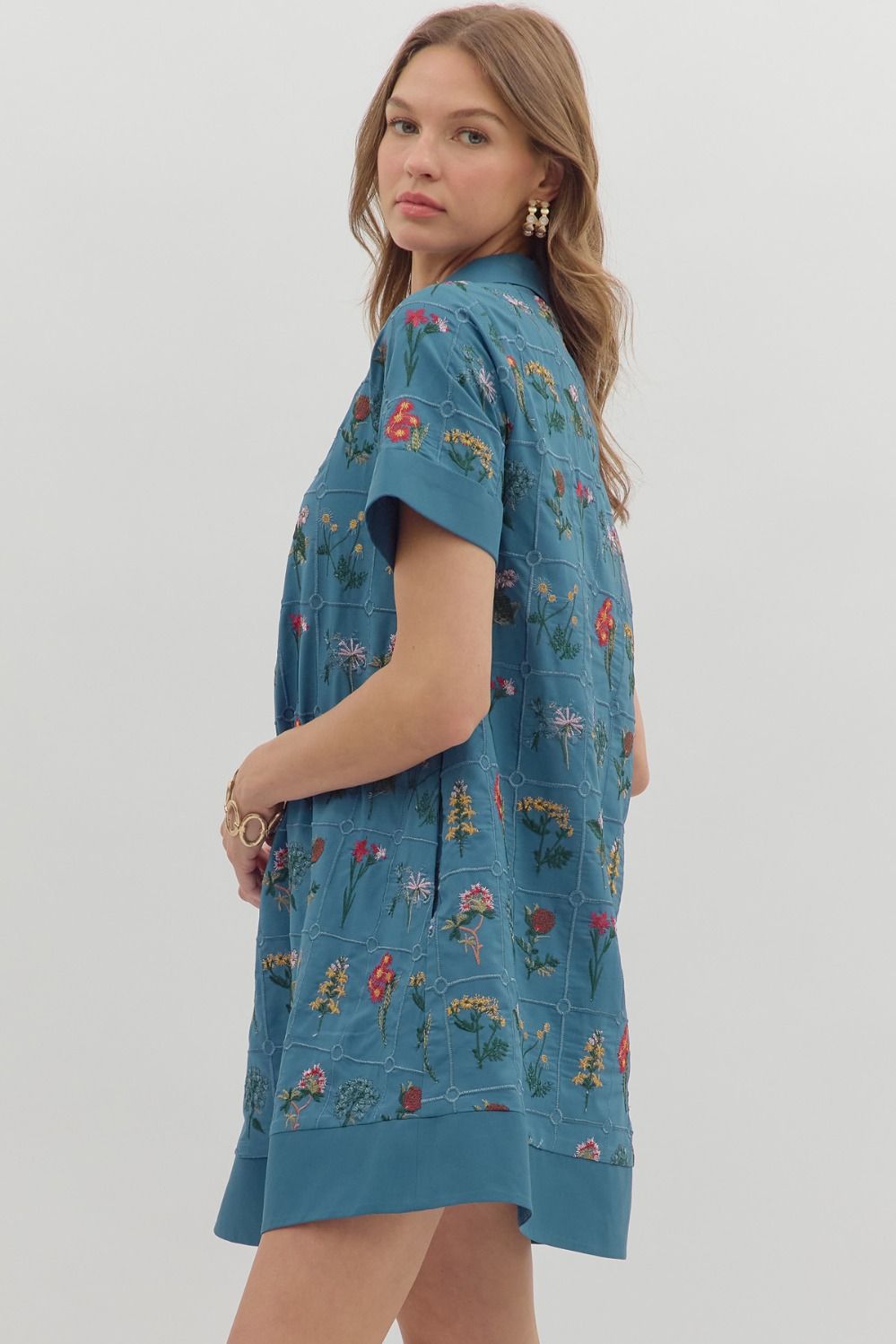 LENA SHIRT DRESS IN BLUE