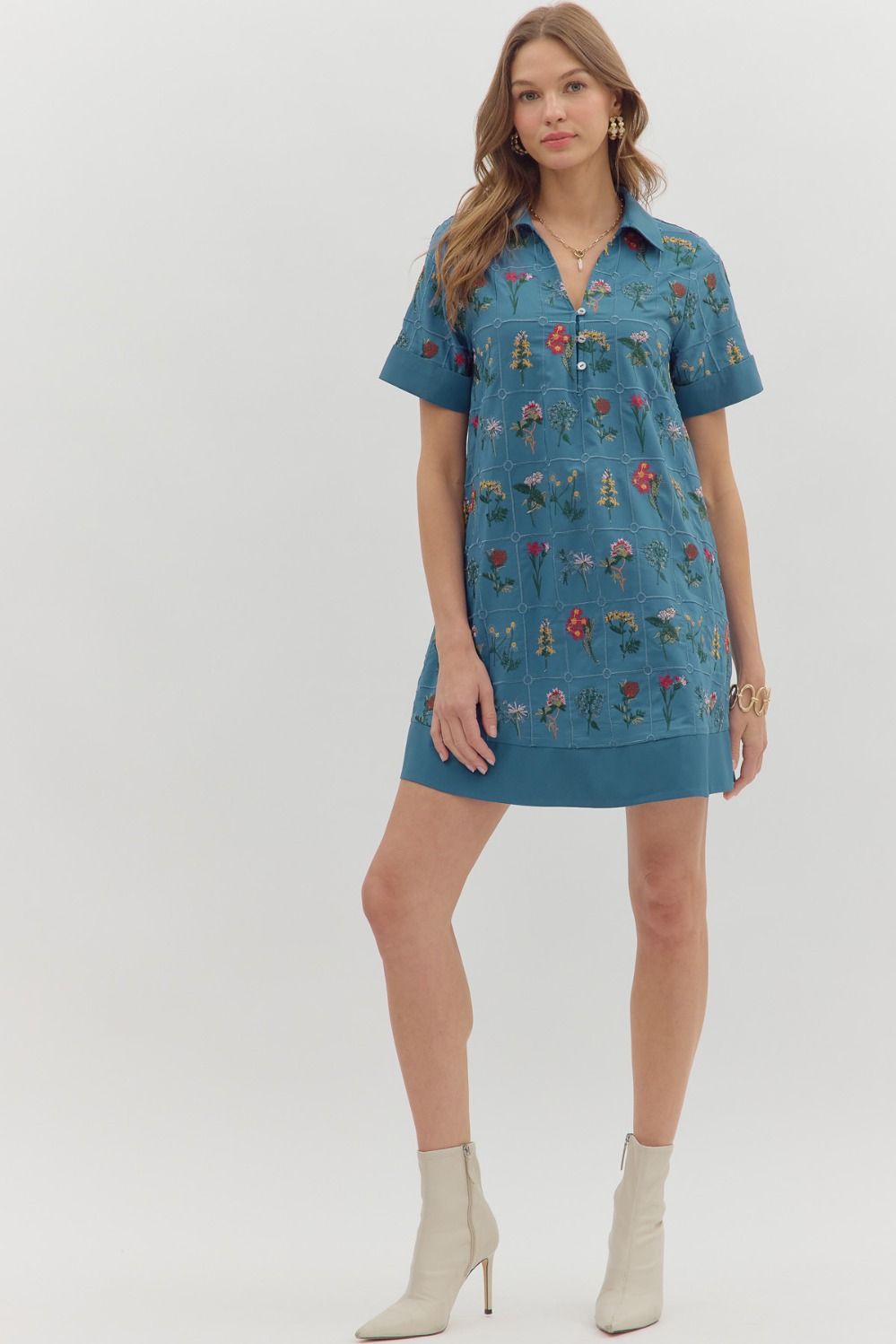 LENA SHIRT DRESS IN BLUE