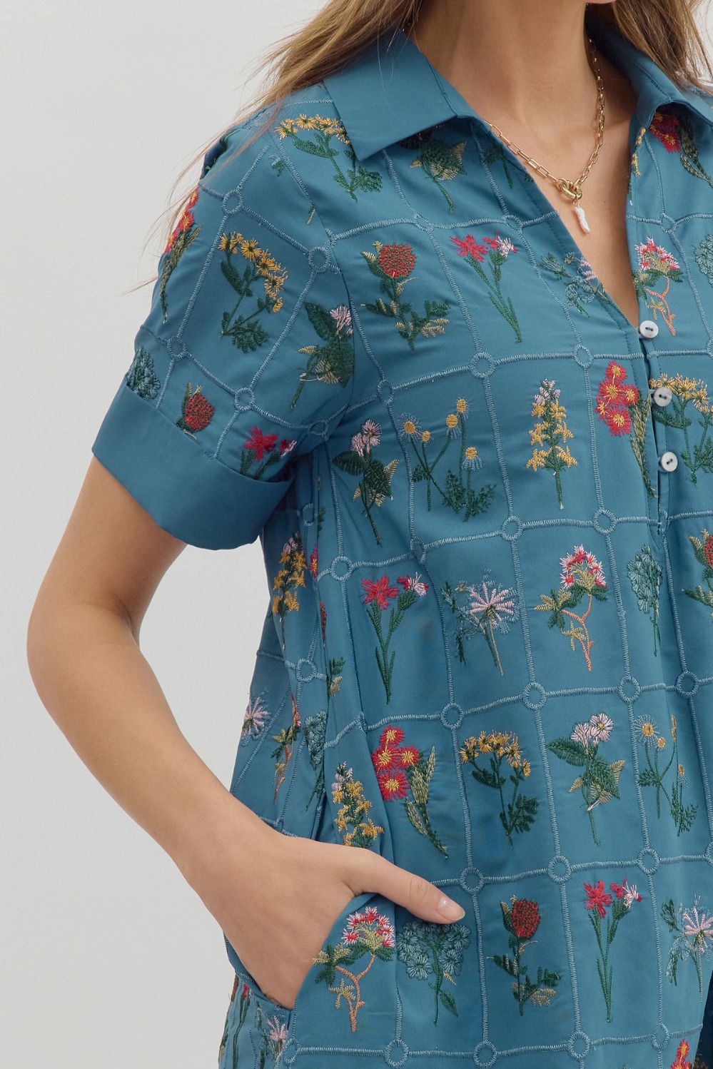 LENA SHIRT DRESS IN BLUE