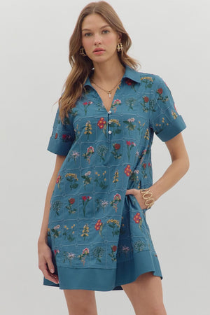 LENA SHIRT DRESS IN BLUE