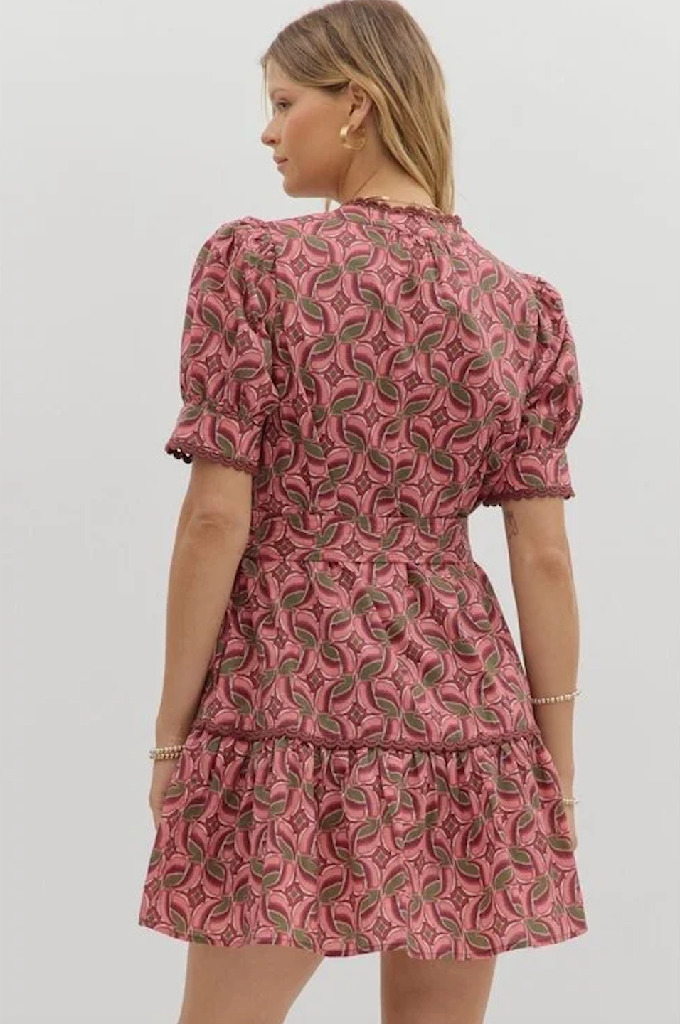 LILA PUFF SLEEVE DRESS IN WINE