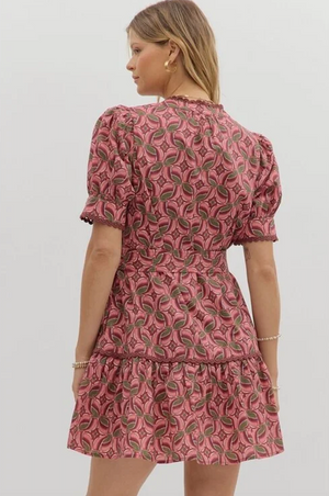 LILA PUFF SLEEVE DRESS IN WINE