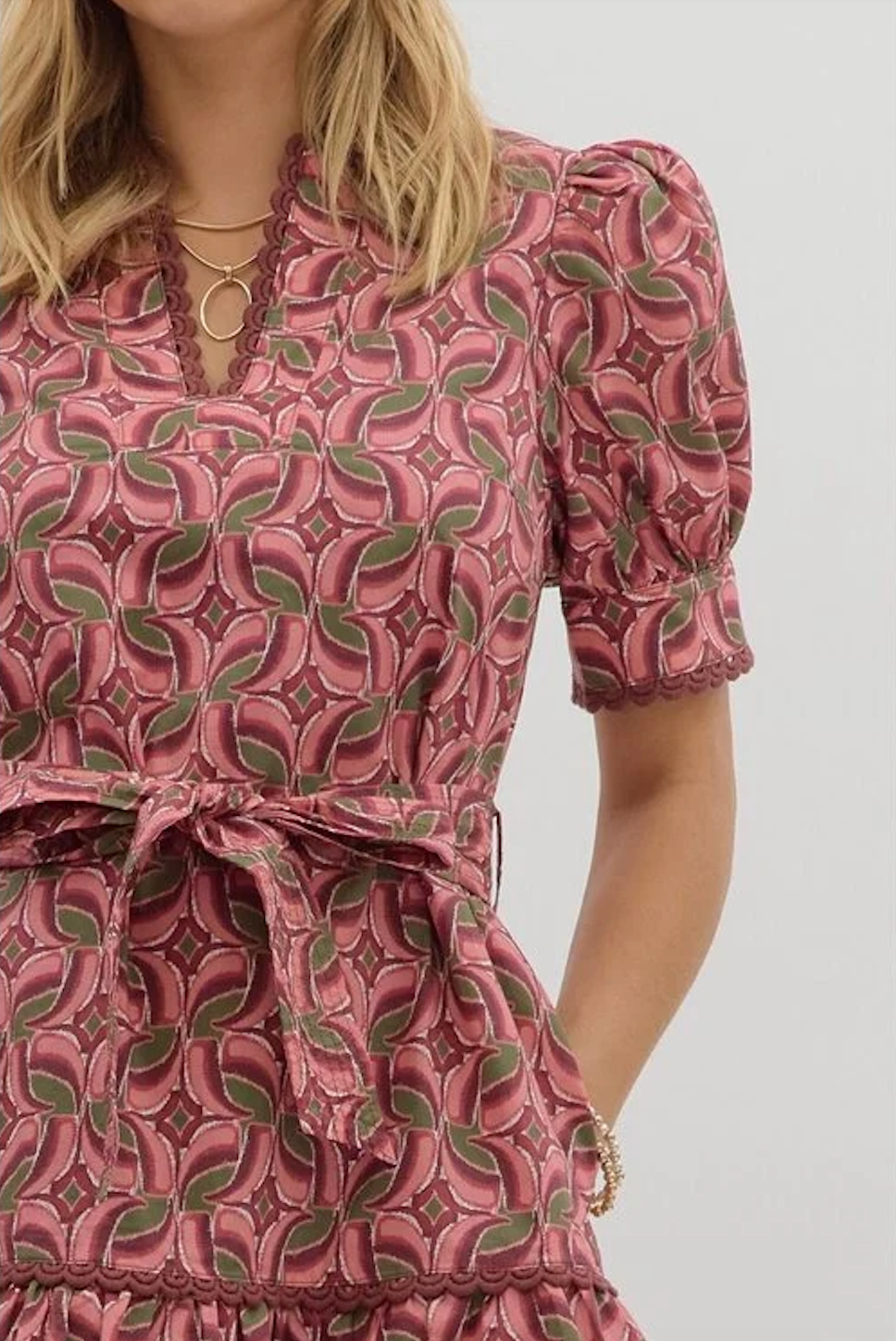 LILA PUFF SLEEVE DRESS IN WINE