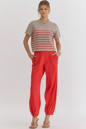 LOUIE TOP AND JOGGER SET IN RED