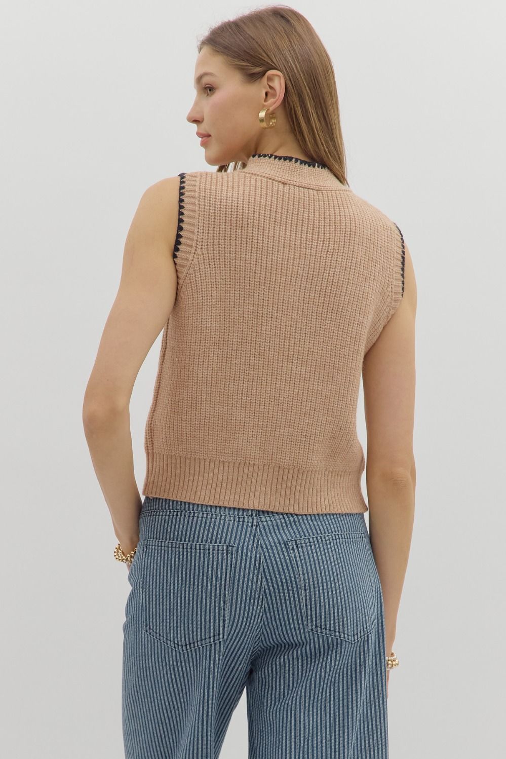 SYLVIE KNIT BOW SWEATER IN TAUPE