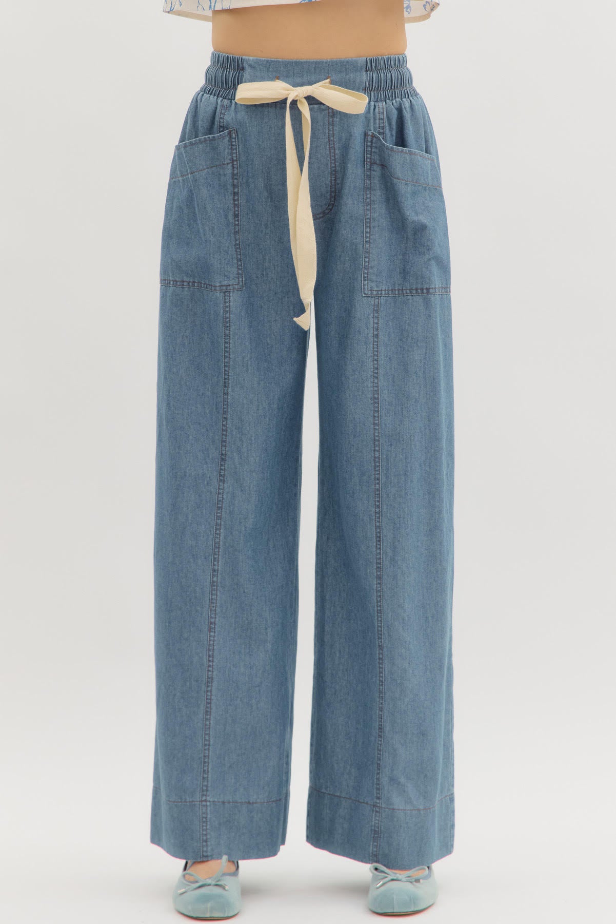 WIDE LEG DENIM PANT