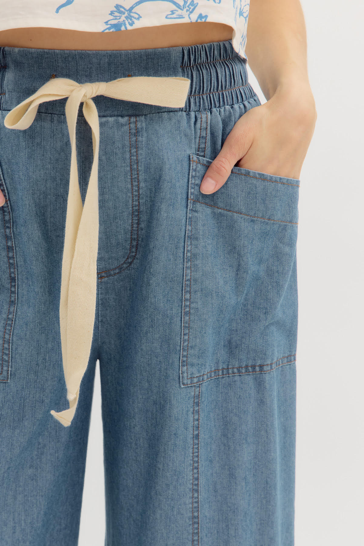 WIDE LEG DENIM PANT