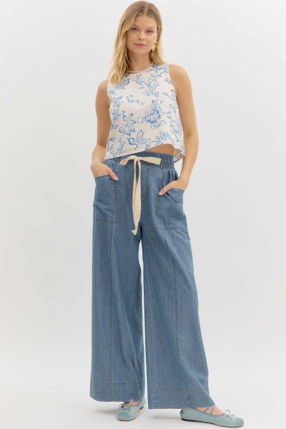WIDE LEG DENIM PANT