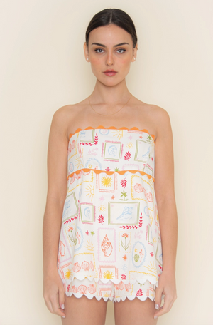 CAPRI COAST STRAPLESS ROMPER IN IVORY