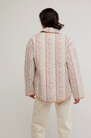FREE PEOPLE ALEXIE JACKET IN IVORY CORAL