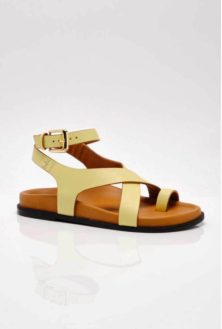 FREE PEOPLE ANYA CRISS CROSS FOOTBED IN SUN BUTTER