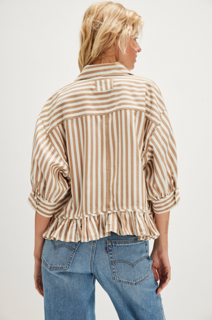 FREE PEOPLE BAILEY STRIPE SHIRT IN NEUTRAL COMBO