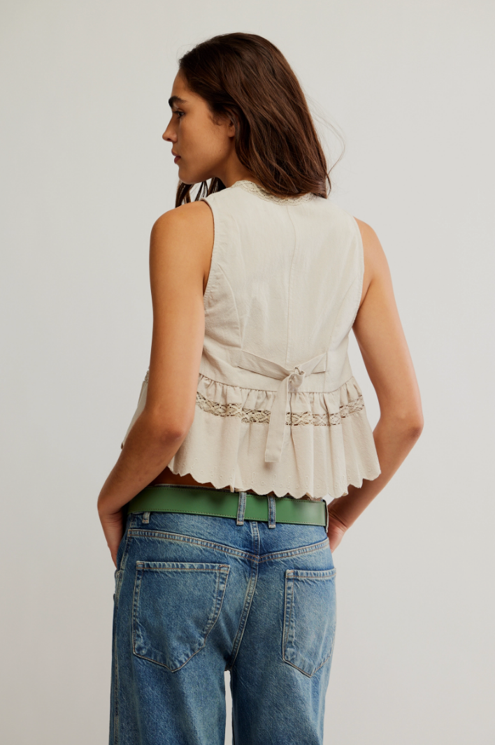 FREE PEOPLE BALI VINE WHISPERS TOP IN OAT