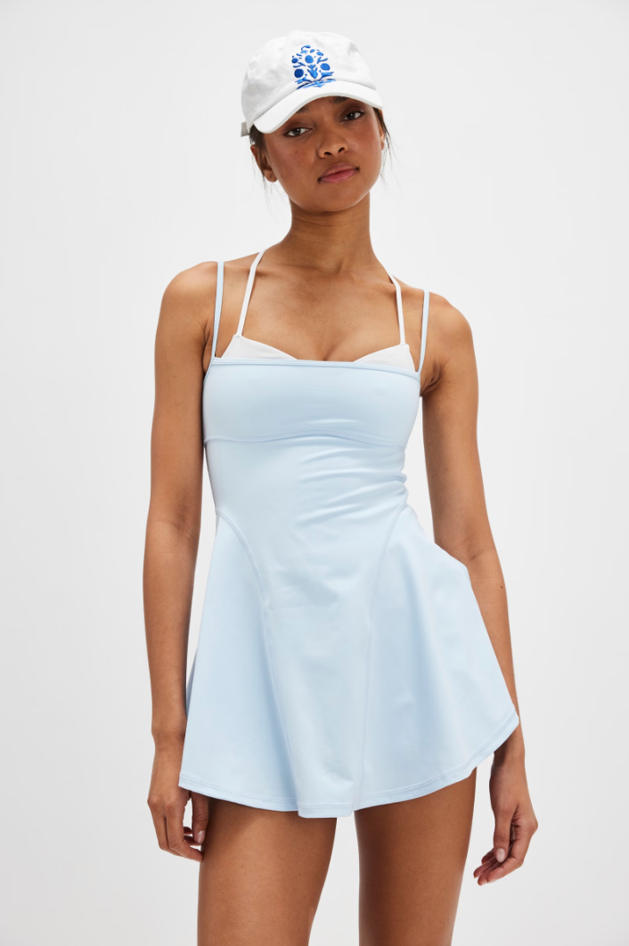 FREE PEOPLE BASELINE TENNIS DRESS IN BASELINE BLUE