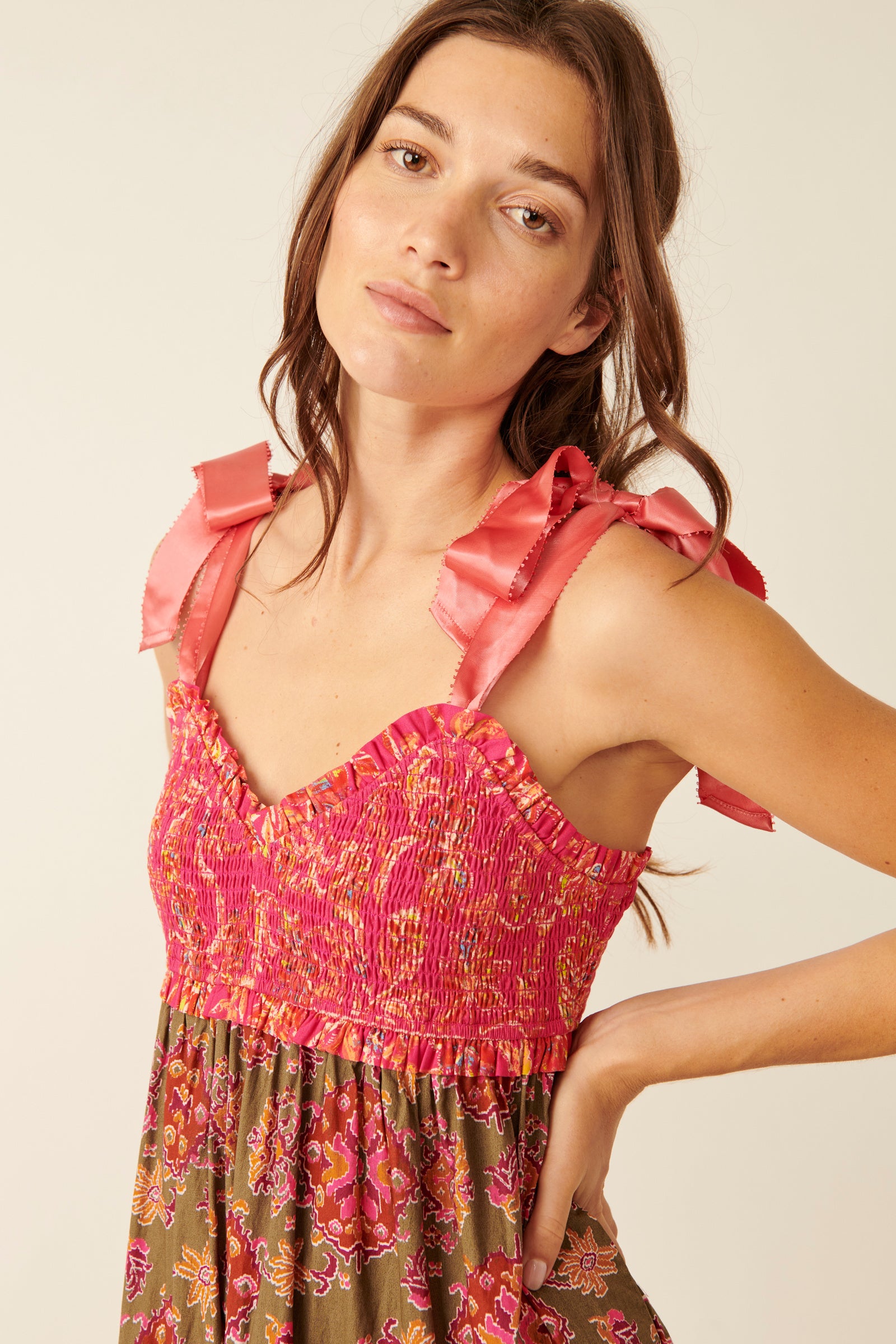 FREE PEOPLE BLUEBELL MAXI IN MAGENTA COMBO