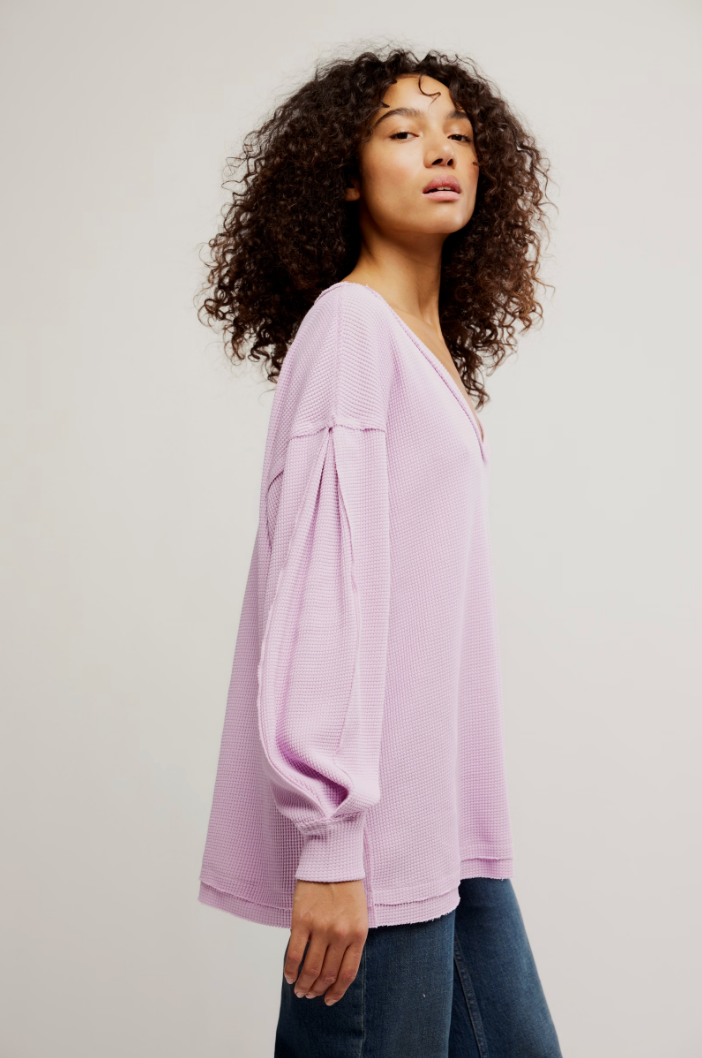 FREE PEOPLE COAST 2 COAST THERMAL IN BLUSH LILAC