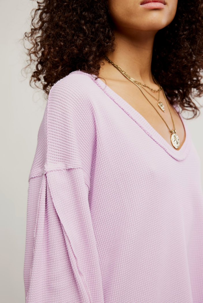 FREE PEOPLE COAST 2 COAST THERMAL IN BLUSH LILAC