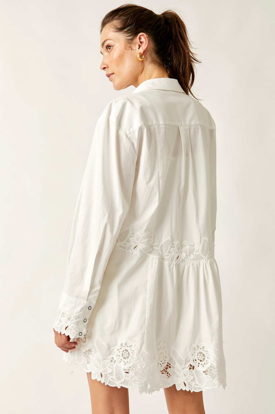 FREE PEOPLE CONSTANCE MINI DRESS IN WHITE