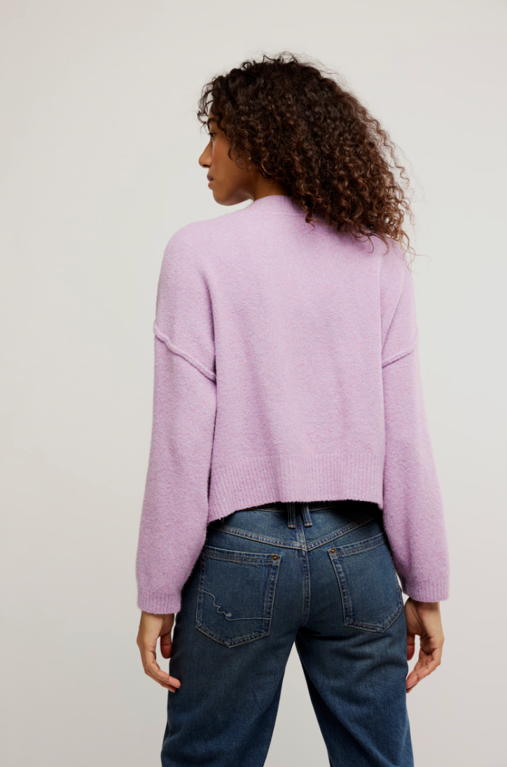 FREE PEOPLE COOL OF THE NIGHT CARDI LILAC