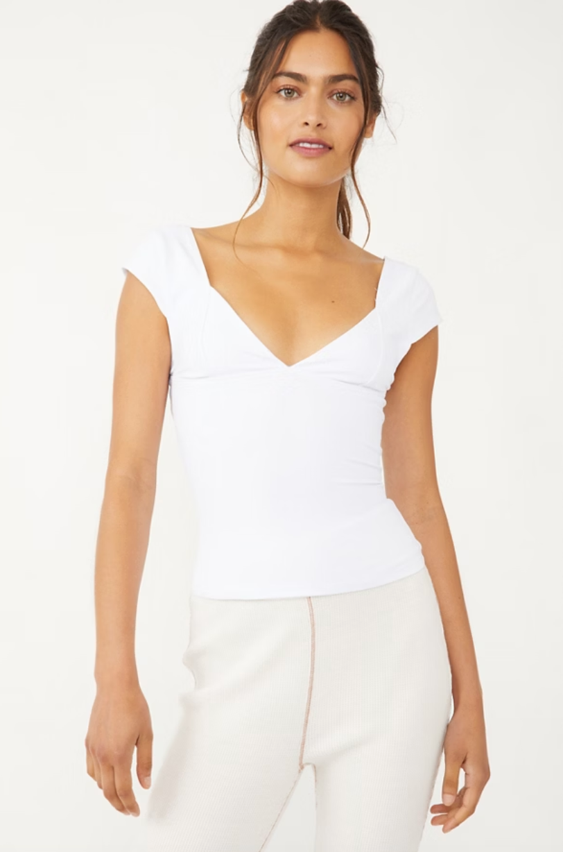 FREE PEOPLE DUO CORSET CAMI IN WHITE