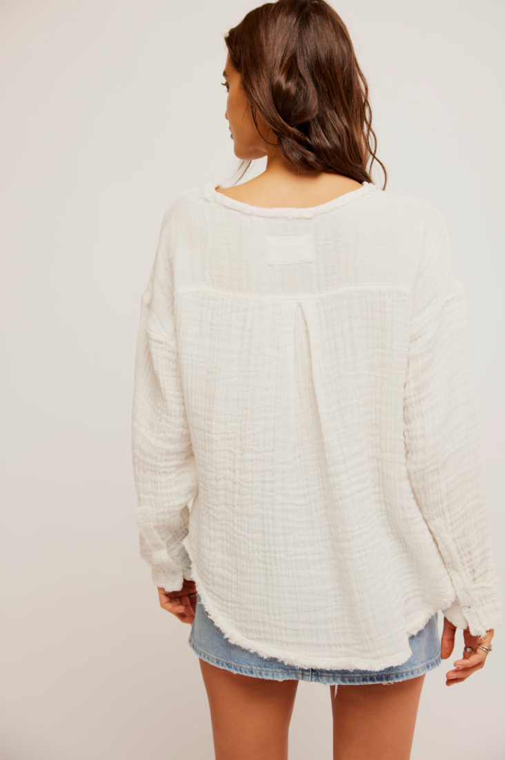 FREE PEOPLE EASY SUNDAY TOP IN OPTIC WHITE