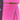 Person wearing a pink skirt with a white stripe on a plain background