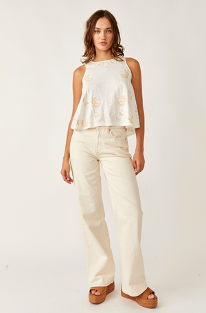 FREE PEOPLE FUN AND FLIRTY TOP IN IVORY