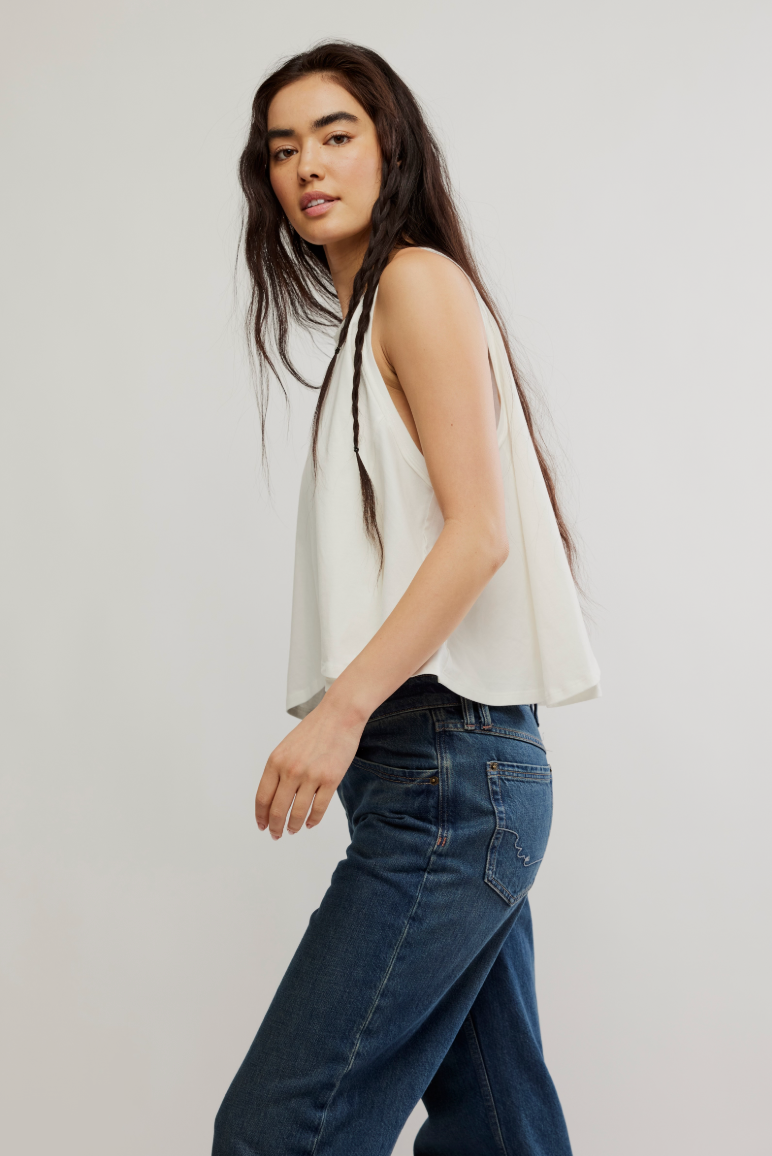 FREE PEOPLE HIALEAH TEE IN IVORY