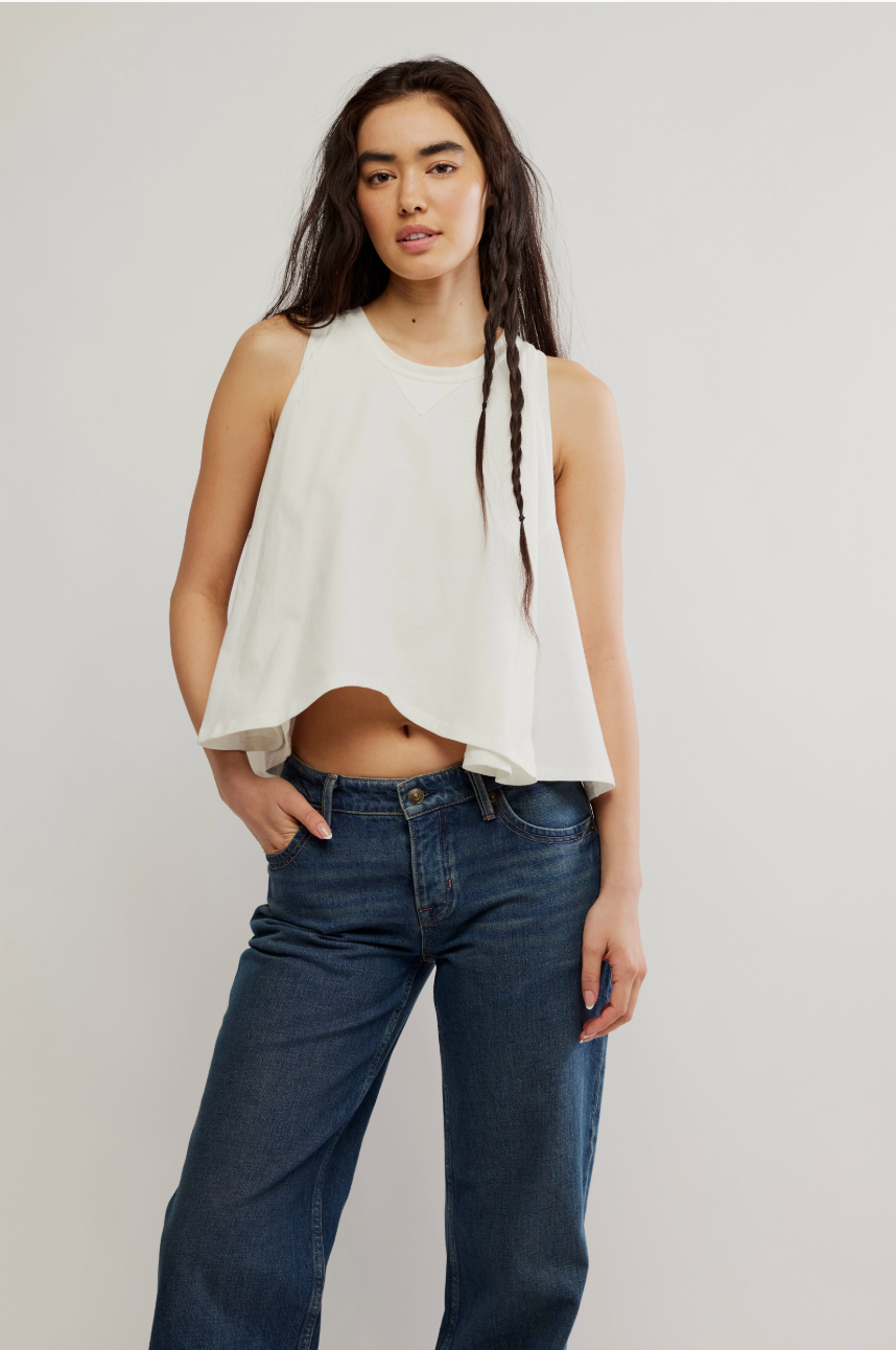 FREE PEOPLE HIALEAH TEE IN IVORY
