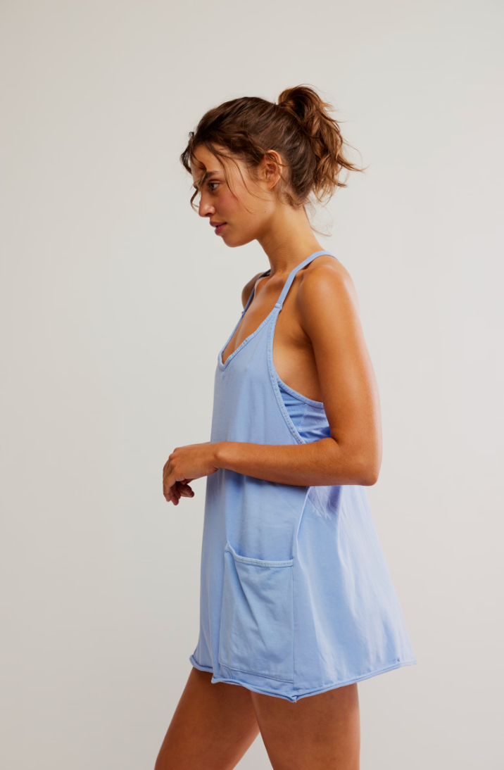 FREE PEOPLE HOT SHOT MINI DRESS IN BLUEBERRY