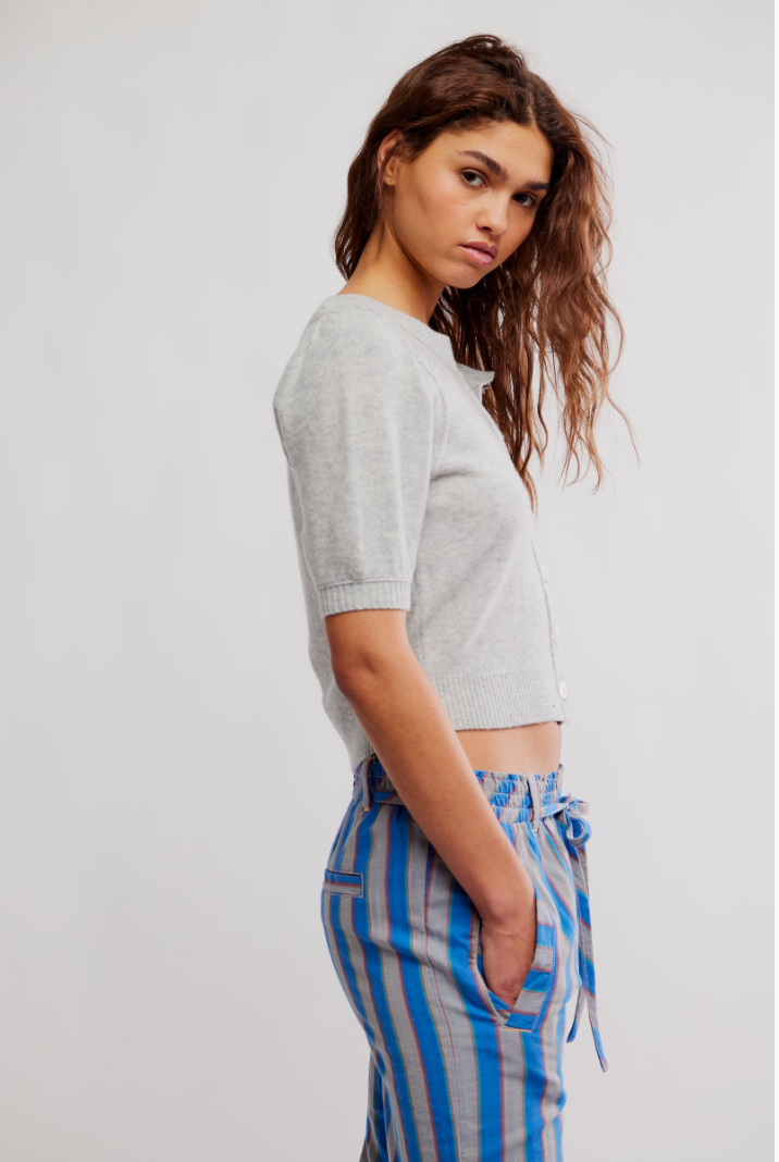 FREE PEOPLE ISLA SOLID CARDI IN MINERAL GREY