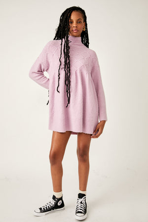 FREE PEOPLE JACI SWEATER DRESS IN LAVENDER