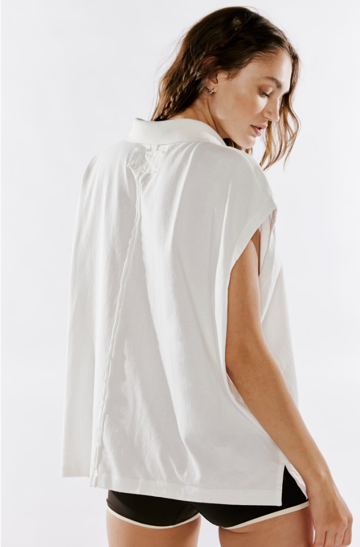 FREE PEOPLE KEEP ON POLO IN CLEAN IVORY