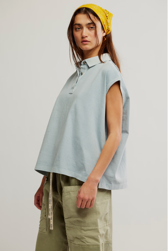 FREE PEOPLE KEEP ON POLO IN POLAR FOG