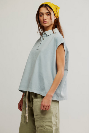 FREE PEOPLE KEEP ON POLO IN POLAR FOG