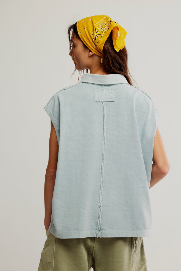 FREE PEOPLE KEEP ON POLO IN POLAR FOG