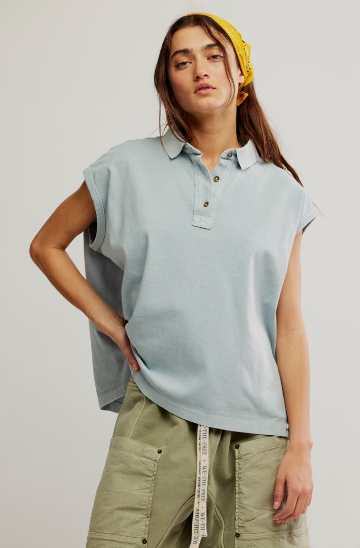 FREE PEOPLE KEEP ON POLO IN POLAR FOG