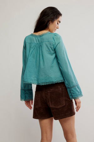 FREE PEOPLE LONGSLEEVE EVERMORE IN MINERAL BLUE
