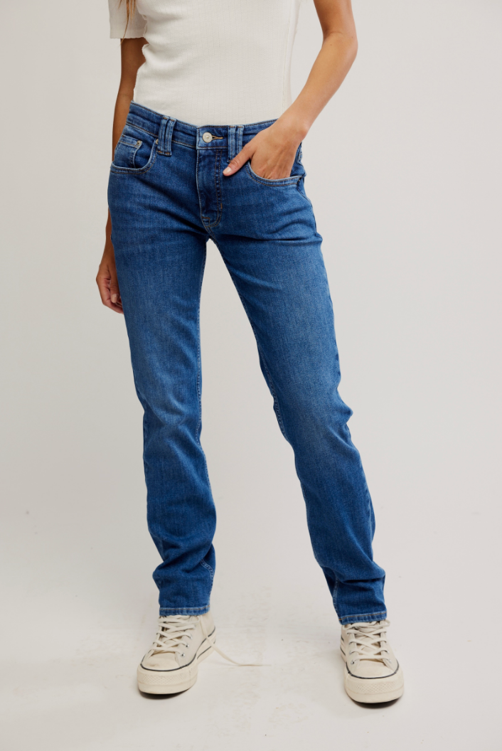 FREE PEOPLE ORACLE LOW RISE SLIM STRA IN SKY'S THE LIMIT