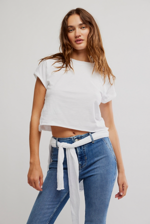 FREE PEOPLE PERFECT TEE IN WHITE