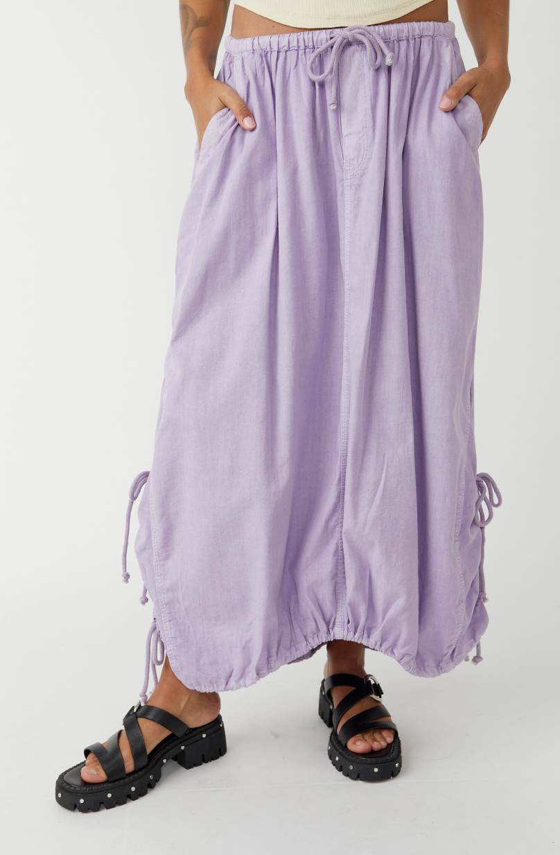 FREE PEOPLE PICTURE PERFECT PARACHUTE SKIRT IN LAVENDER FIELDS