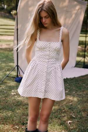 FREE PEOPLE PRINTED ASTRID MINI DRESS IN IVORY