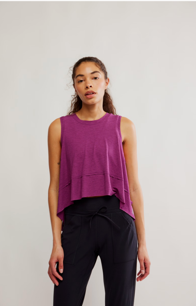 FREE PEOPLE TEMPO TANK IN DEEP MULBERRY