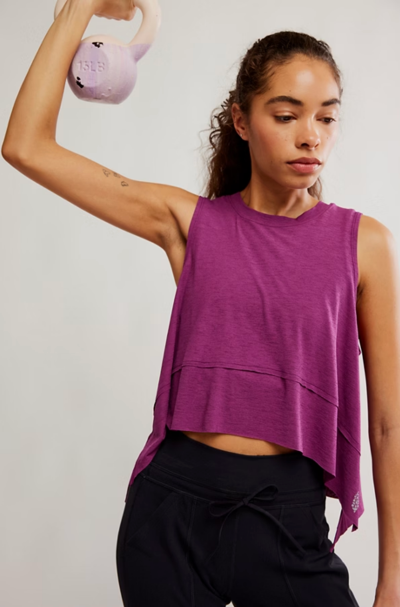 FREE PEOPLE TEMPO TANK IN DEEP MULBERRY