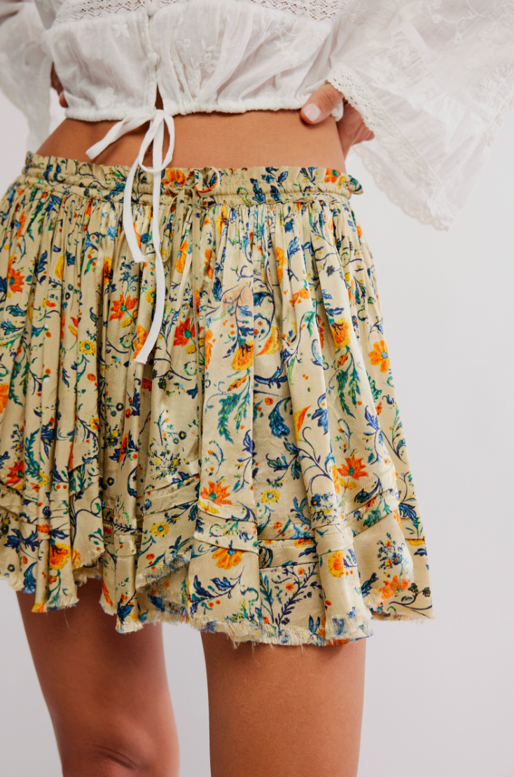 FREE PEOPLE THIRD CHARM PRINTED MINI IN GREEN COMBO