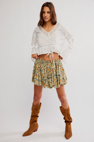 FREE PEOPLE THIRD CHARM PRINTED MINI IN GREEN COMBO