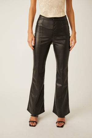 FREE PEOPLE UPTOWN HIGH RISE PANT IN BLACK