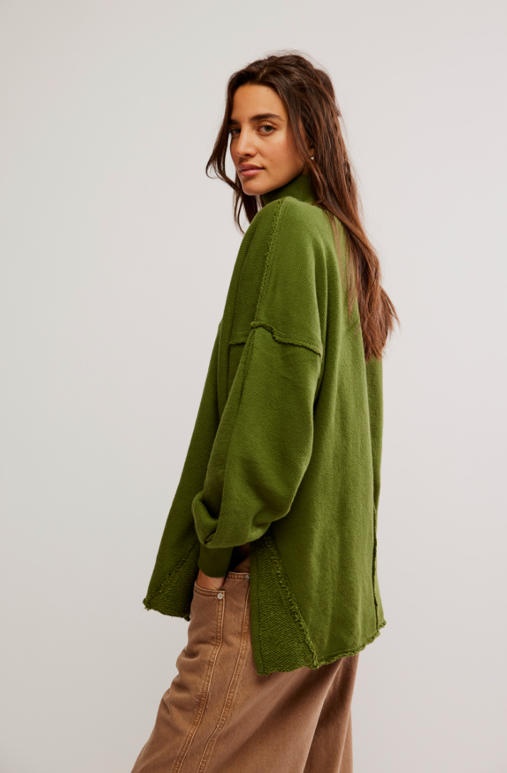 FREE PEOPLE WONDERFUL PULLOVER IN CHIVE