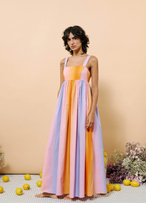 ALESSA MAXI DRESS IN SUNSET STRIPE